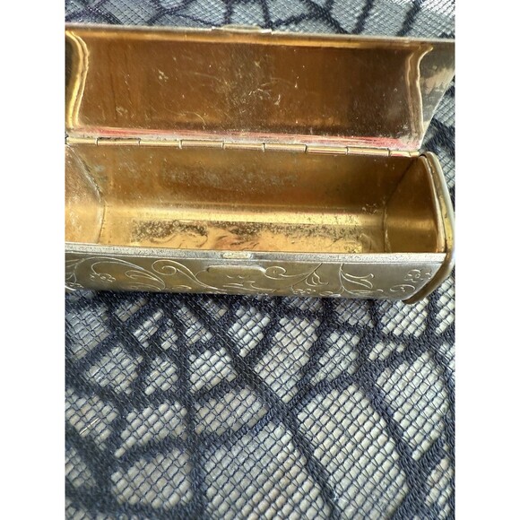 Lipstick Metal Case Gold Vintage - Picture 2 of 4
